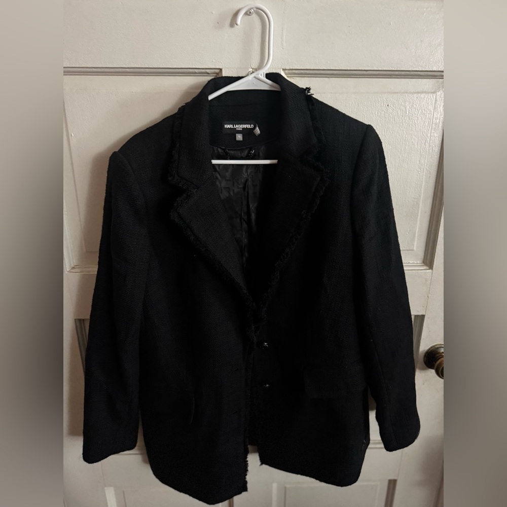 Karl Lagerfeld Textured Black Blazer
